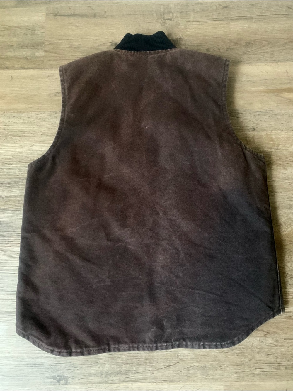 Carhartt Quilted Artic Canvas Vest Dark Brown V02 Distressed Men’s Medium USA - Picture 8 of 8